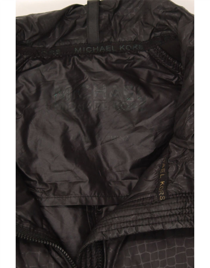 MICHAEL KORS Womens Padded Jacket UK 10 Small Black Animal Print Polyester Vintage Michael Kors and Second-Hand Michael Kors from Messina Hembry 