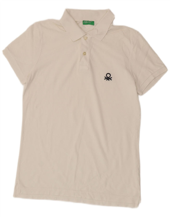 Tricou polo BENETTON pentru bărbați, alb mediu