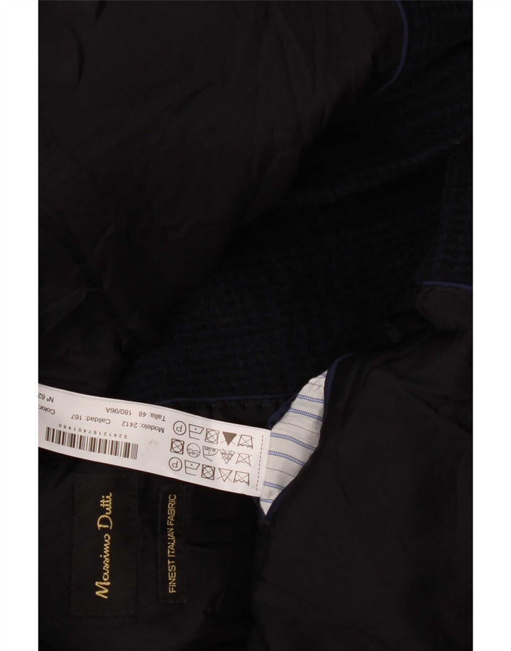 Pardesiu Massimo Dutti Bărbați EU 48 Mediu Lână Picior de Până Albastru Marin