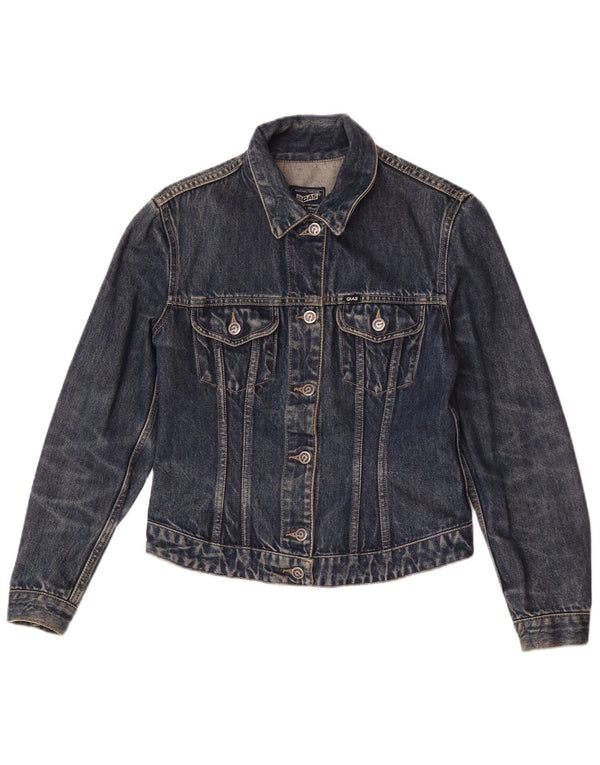 Jachetă de denim crop pentru femei Gas UK 12, bumbac albastru mediu