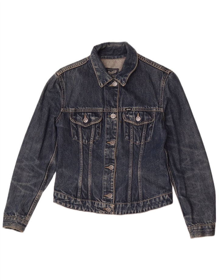 Jachetă de denim crop pentru femei Gas UK 12, bumbac albastru mediu