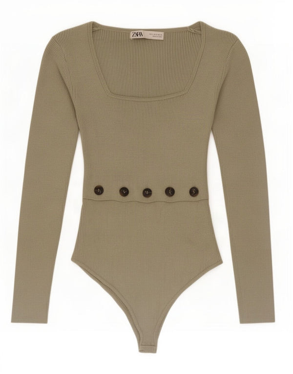 Body Zara pentru femei UK 8 Small Green Viscose