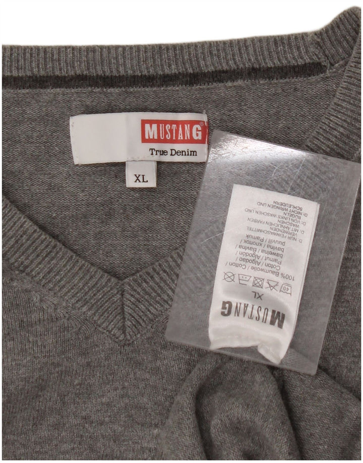 Pulover pentru femei MUSTANG cu decolteu în V UK 18 XL bumbac gri