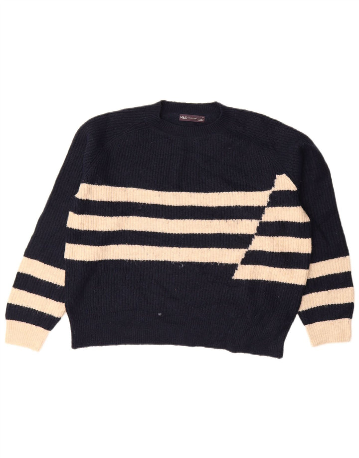Pulover pentru femei Marks & Spencer cu decolteu triplu UK 14 Medium Bleumarin
