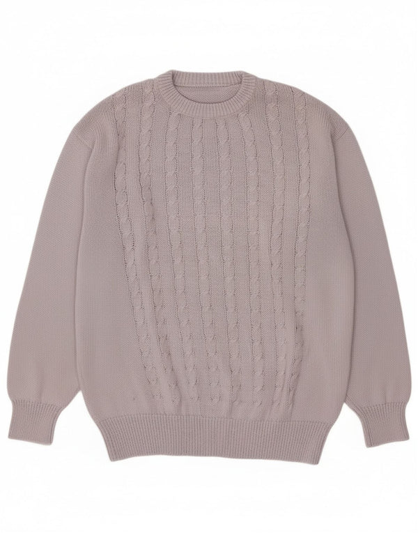 Pulover vintage pentru femei cu gâtul turnat, UK 18 XL, bumbac violet