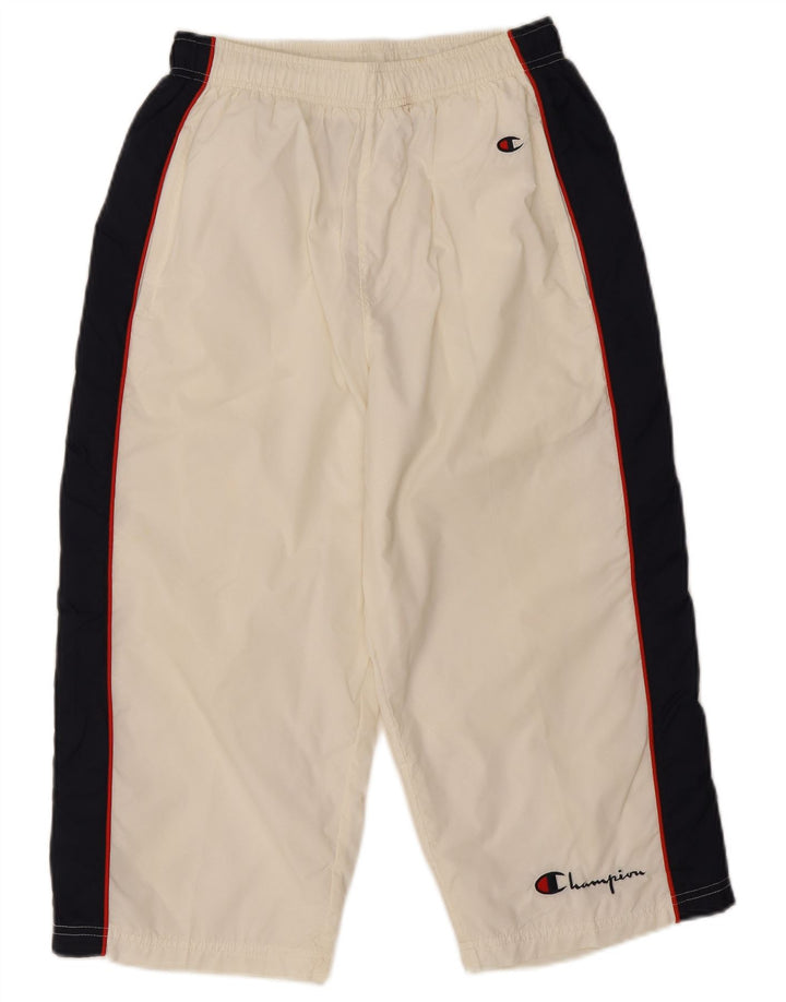Pantaloni de trening Capri pentru bărbați Champion, alb, nailon color bloc