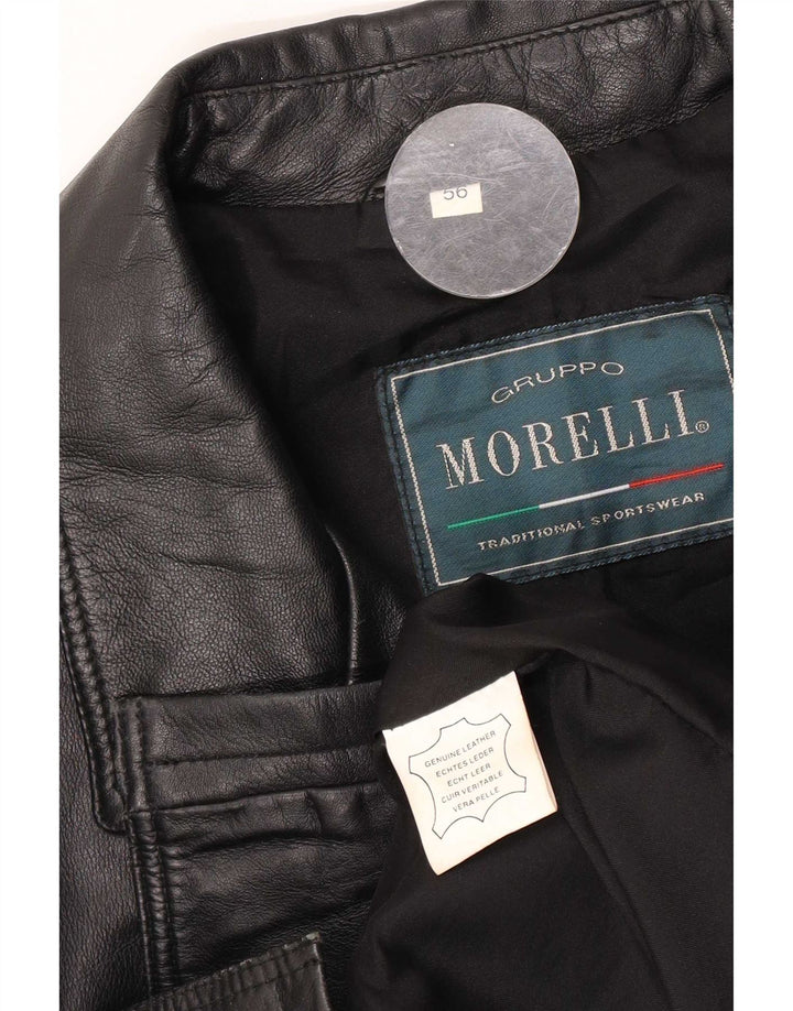 Palton din piele pentru bărbați Morelli IT 56 3XL negru