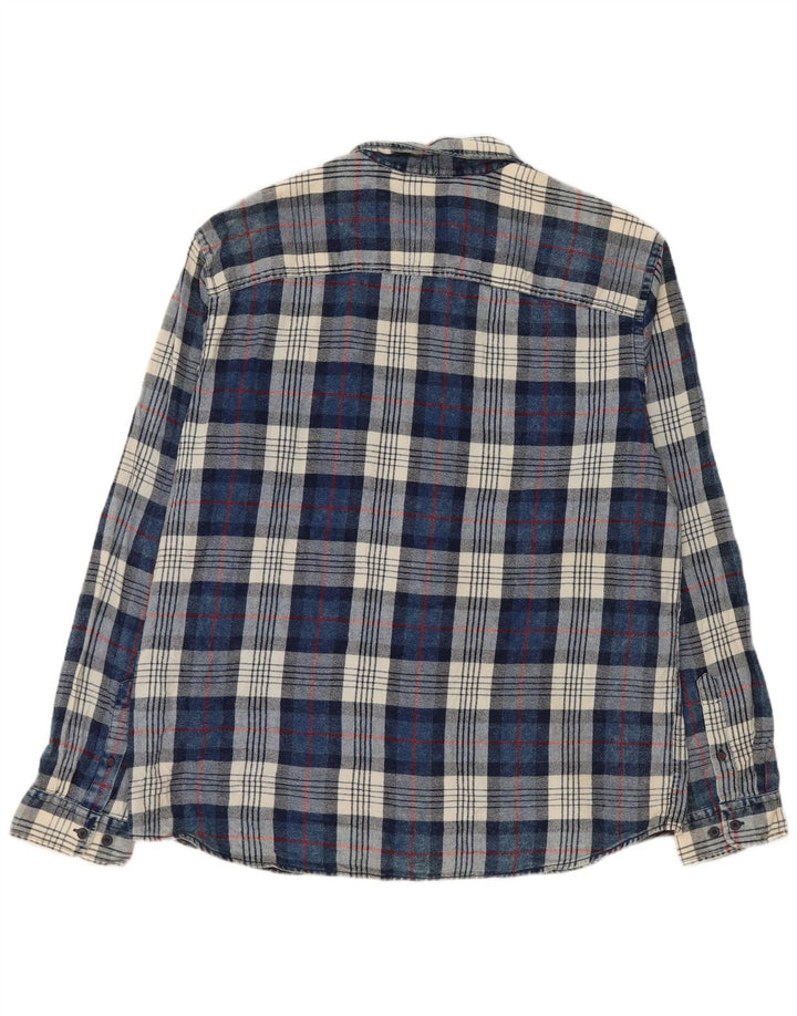 Cămașă de flanel pentru bărbați JACK & JONES, bumbac cu carouri albastre 2XL