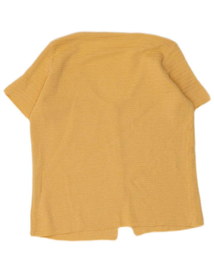 Cardigan vintage cu mânecă scurtă pentru femei UK 10 Small Yellow