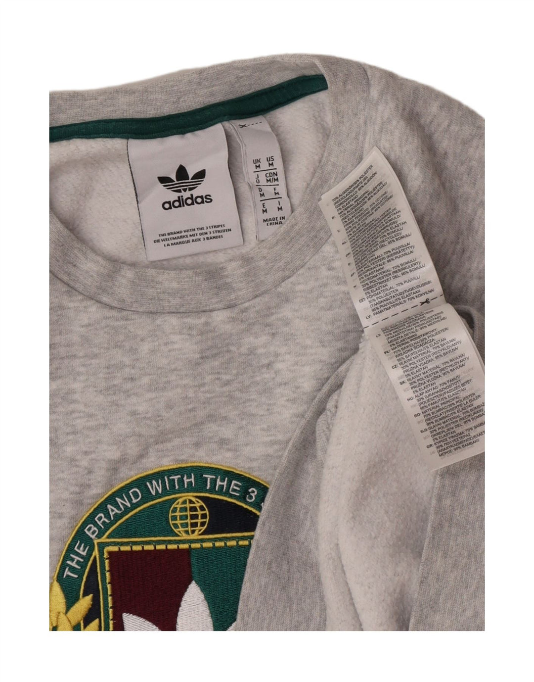 Hanorac grafic pentru bărbați Adidas Jumper, bumbac, gri mediu
