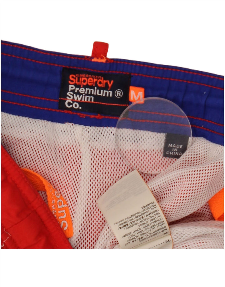 Pantaloni scurți de înot grafic Superdry pentru bărbați, poliester roșu mediu