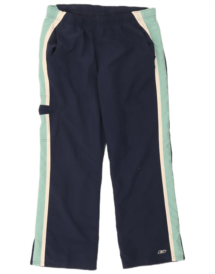 Pantaloni de trening obișnuiți pentru femei Reebok UK 14, mari, bleumarin, color block