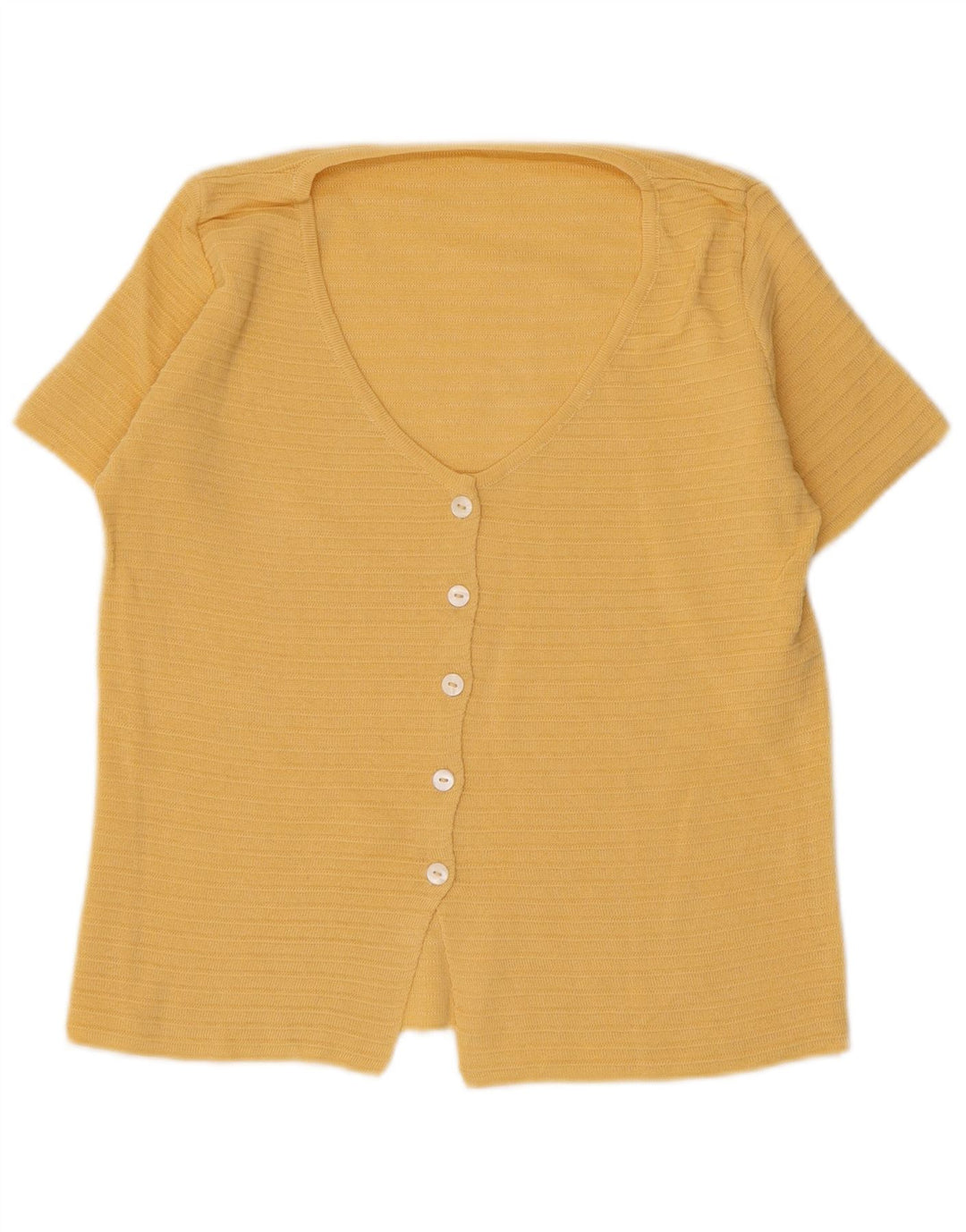 Cardigan vintage cu mânecă scurtă pentru femei UK 10 Small Yellow