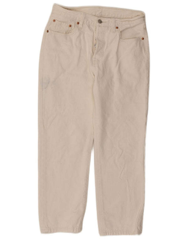 Blugi conici pentru femei Levi's W28 L26 bumbac alb