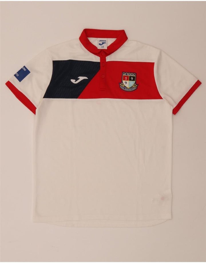 JOMA Mens Polo Shirt Medium White Colourblock Polyester Vintage Joma and Second-Hand Joma from Messina Hembry 