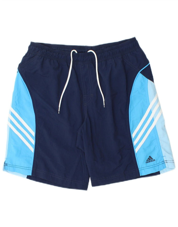 Pantaloni scurți de înot Adidas pentru bărbați, medii, albastru, poliester color bloc