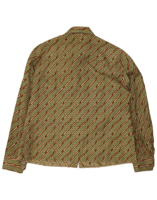 Cămașă VINTAGE pentru femei UK 12 Medium Green Geometric Poliester