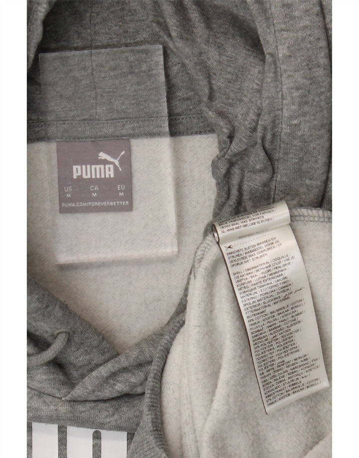Pulover pentru bărbați Puma Graphic Hoodie, bumbac cu pete, gri mediu