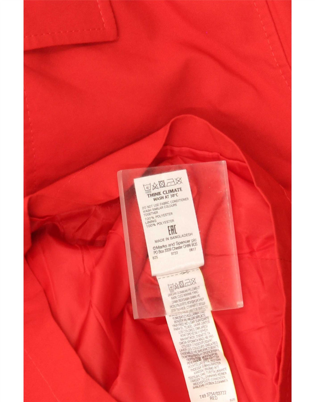 Trenci scurt pentru femei Marks & Spencer UK 22 3XL Poliester roșu