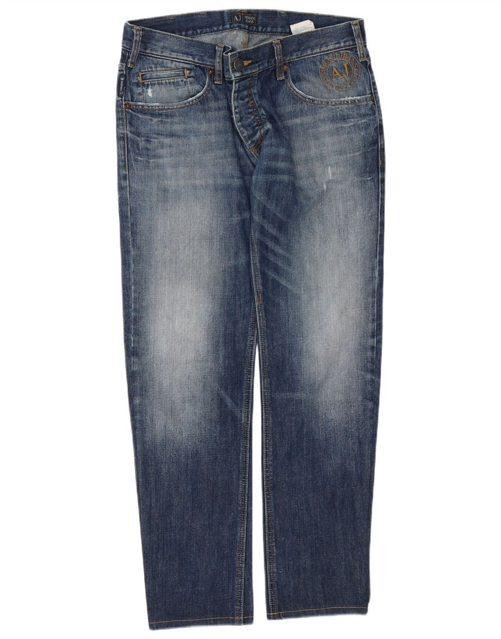 Blugi slim pentru bărbați Armani Distressed W34 L30 Bumbac albastru