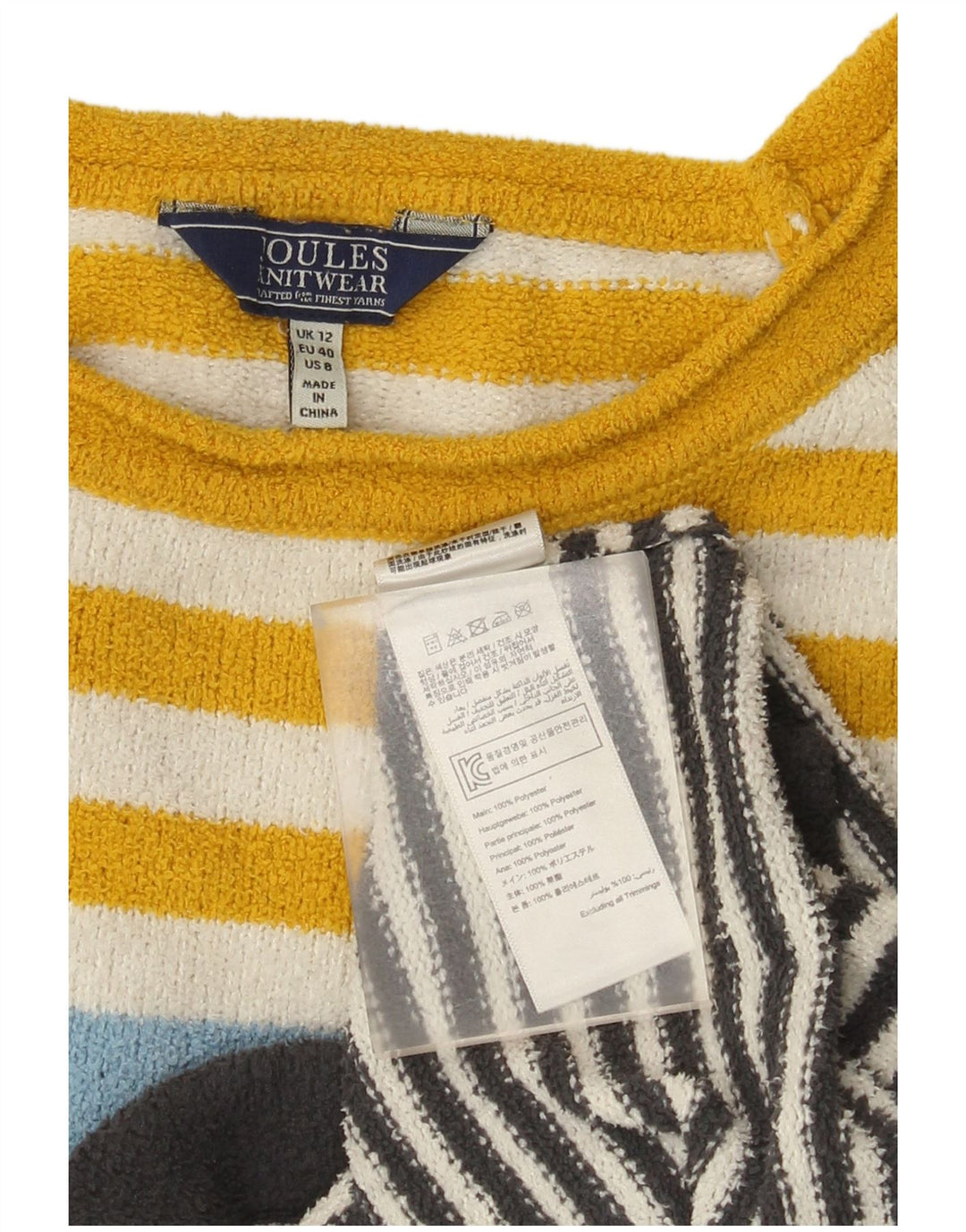 Pulover pentru femei Joules cu gât de barcă UK 12 Medium, multicolor, cu dungi