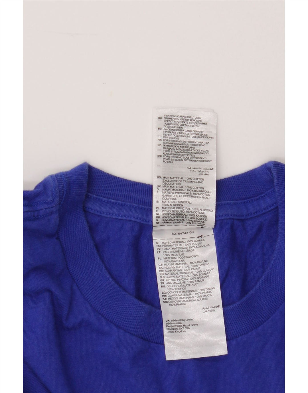 ADIDAS Mens T-Shirt Top Large Blue Cotton Vintage Adidas and Second-Hand Adidas from Messina Hembry 