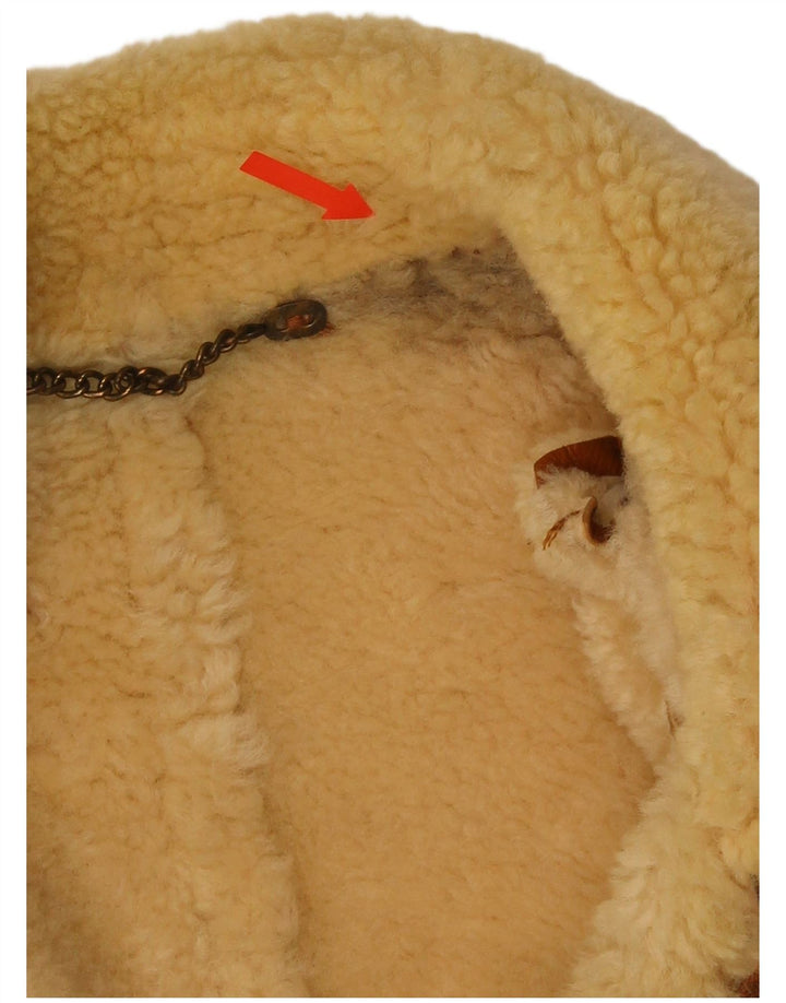 Jachetă vintage pentru bărbați din shearling UK 42 XL maro