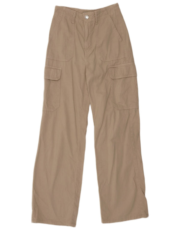 Pantaloni cargo pentru femei cu talie înaltă Zara EU 32 2XS W22 L29 Bej