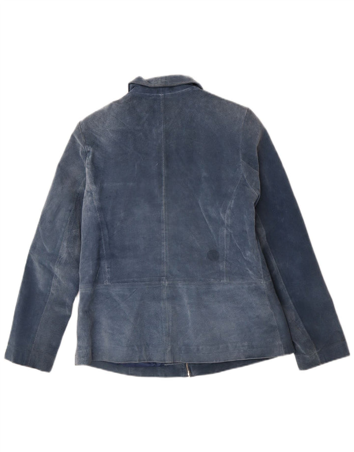 Geaca de piele intoarsa pentru femei Project UK 10 Small Blue Leather