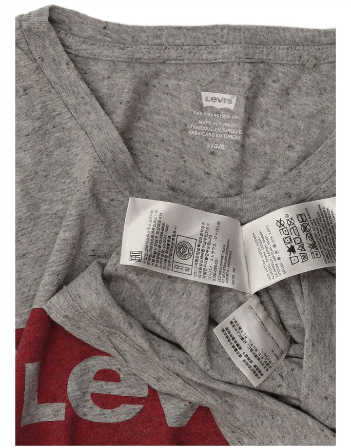 Tricou cu grafic Levi's pentru femei Top UK 14 mare, gri, bumbac cu pete