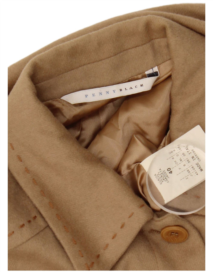 PENNY BLACK Jachetă Blazer Femei UK 8 Mic Bej Lână