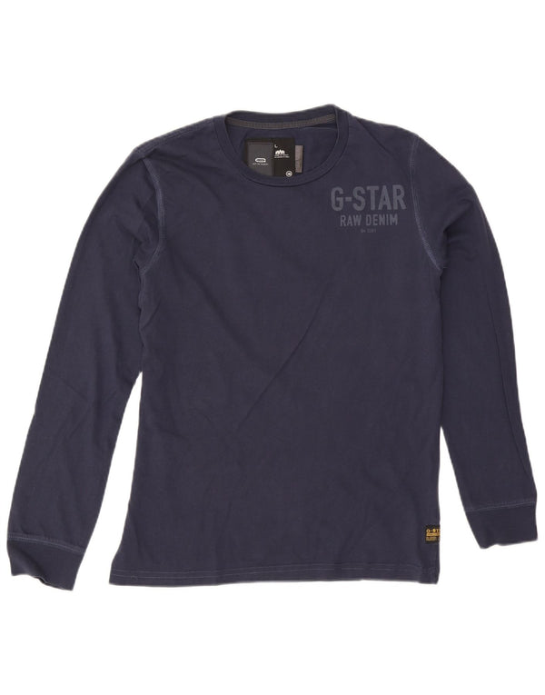 Top grafic G-Star pentru bărbați, cu mânecă lungă, mare, bleumarin, bumbac