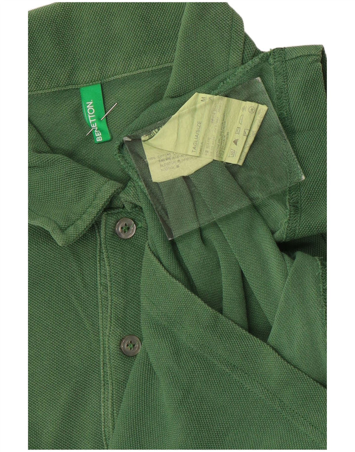 Tricou polo Benetton pentru bărbați, bumbac verde mediu