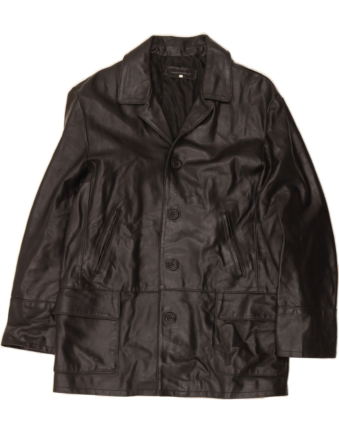 MASTERPELLE Mens Leather Jacket UK 40 Large Black Leather Vintage Masterpelle and Second-Hand Masterpelle from Messina Hembry 