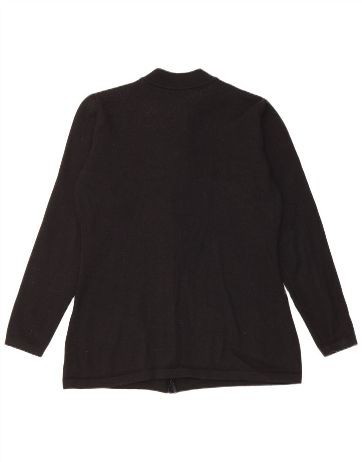 SISLEY Pulover cardigan pentru femei UK 12 Lână neagră medie