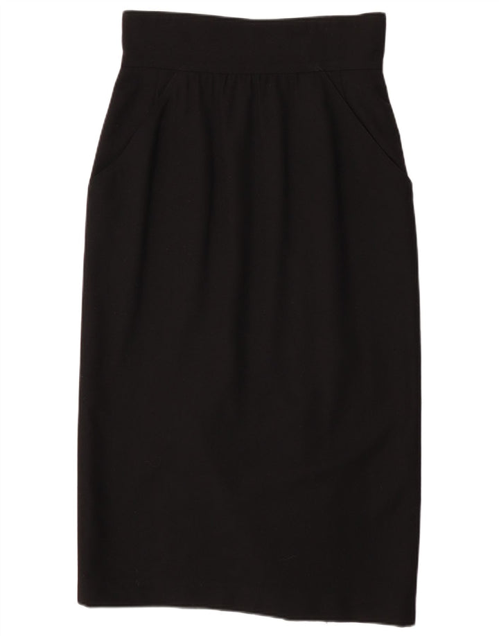 Fusta midi Fendi pentru femei cu talie înaltă IT 44 Medium W28 Lână neagră