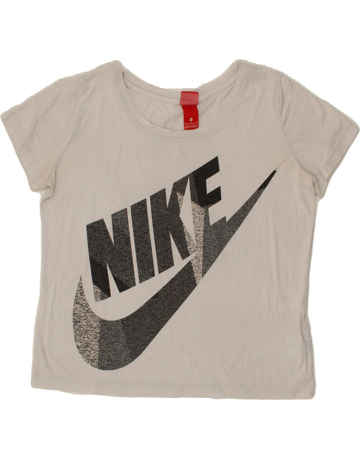 NIKE Womens Graphic T-Shirt Top UK 14 Medium White Vintage Nike and Second-Hand Nike from Messina Hembry 
