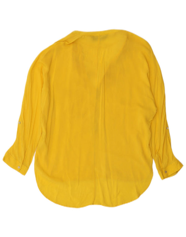 Bluză supradimensionată pentru femei Zara, cu mâneci 3/4, UK 6 XS, viscoză galbenă