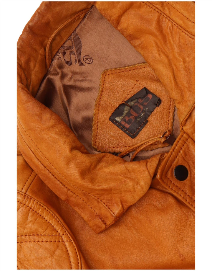Jachetă de piele vintage pentru bărbați UK 40 mare maro