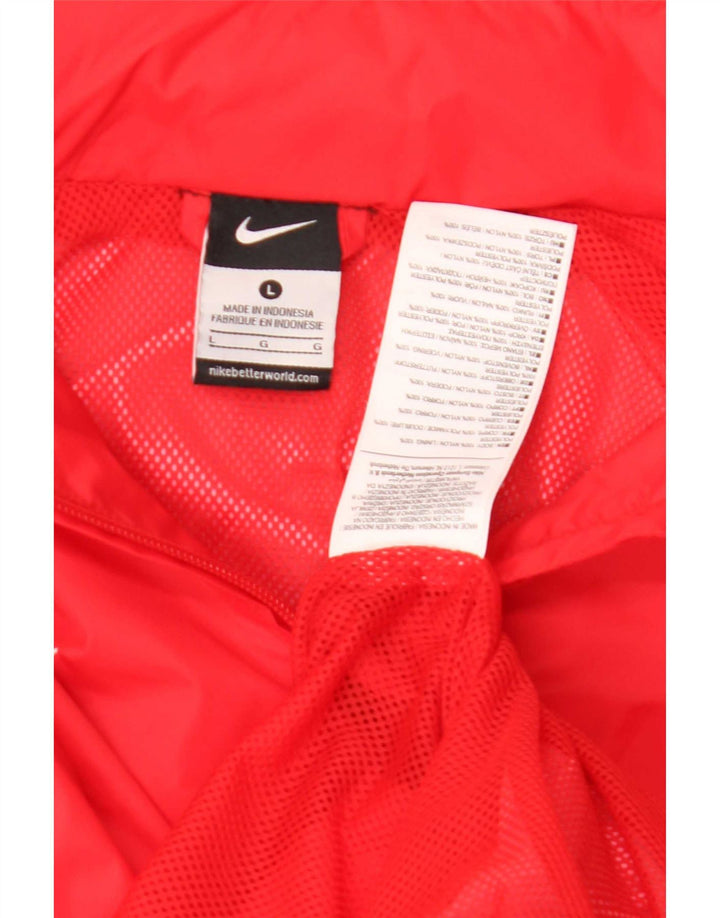 Jachetă de ploaie cu glugă pentru bărbați Nike UK 40, mare, roșu, nailon