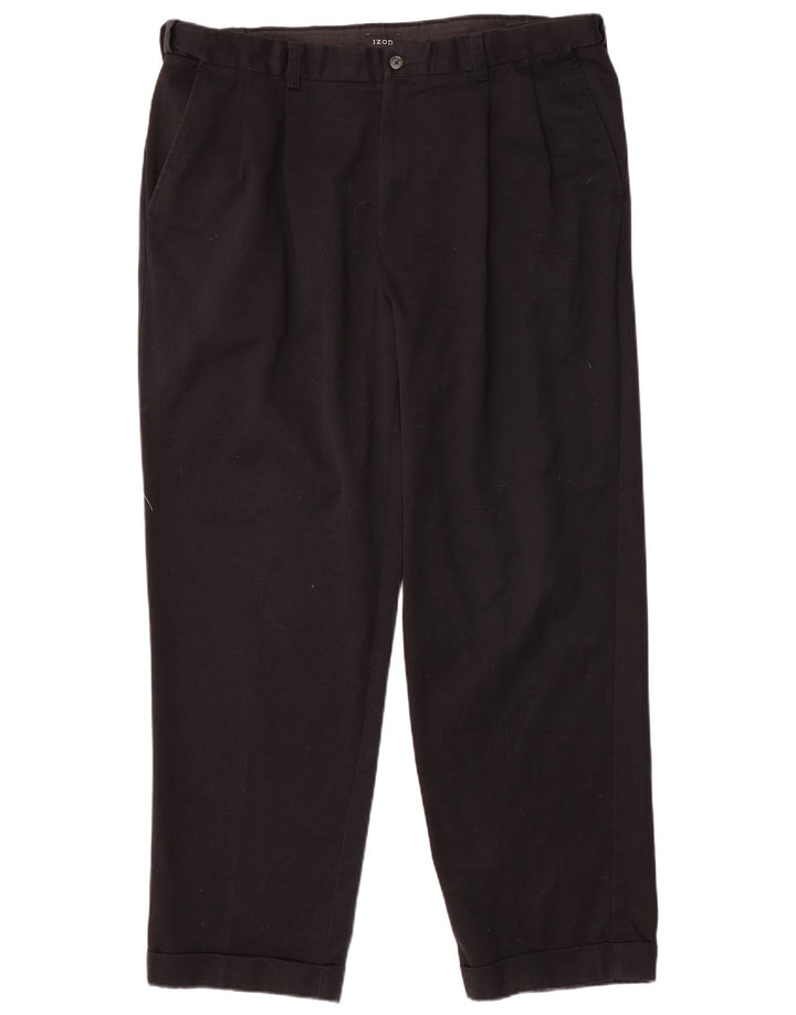 Pantaloni chino pentru bărbați Izod L38 L31, poliester negru