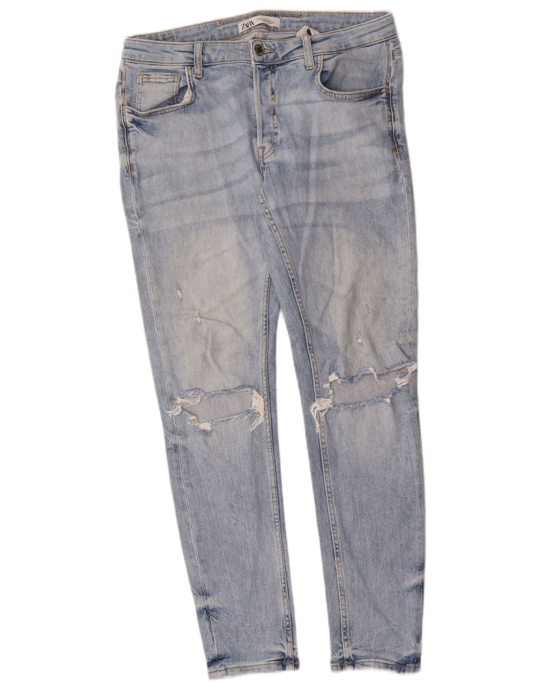 Blugi pentru bărbați slim învechiți Zara EU 40 Medium L31 L30 Bumbac albastru
