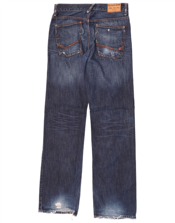 Blugi drepți distressed pentru bărbați Tommy Hilfiger W31 L36 albastru