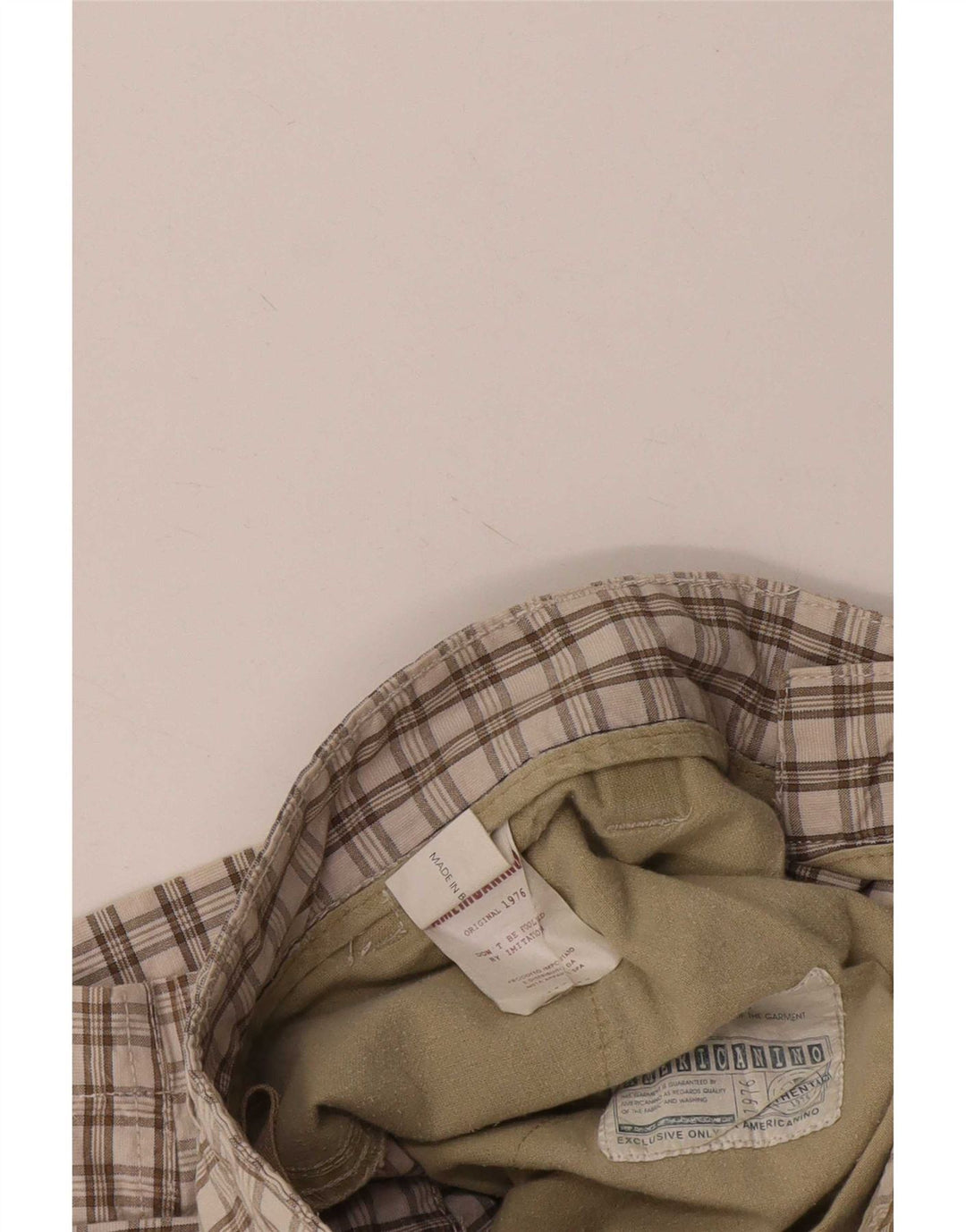 Pantaloni scurți cargo Americanino pentru bărbați W34, largi, bej, carouri