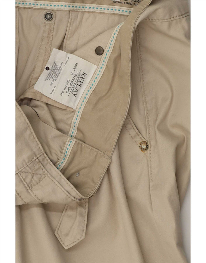 Pantaloni scurti chino pentru femei Replay W28 bumbac mediu bej