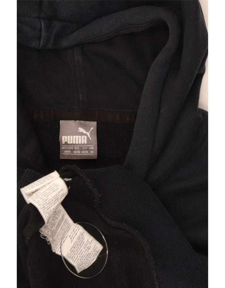 Pulover Puma pentru bărbați, bumbac mediu negru