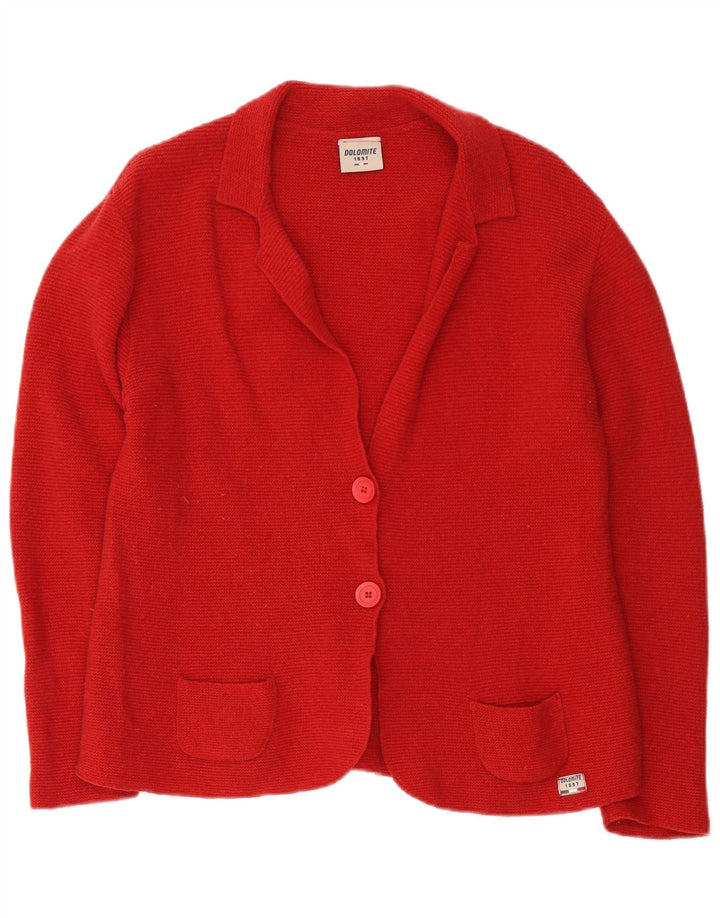 Pulover cardigan Dolomite pentru femei UK 16 Lână roșie mare