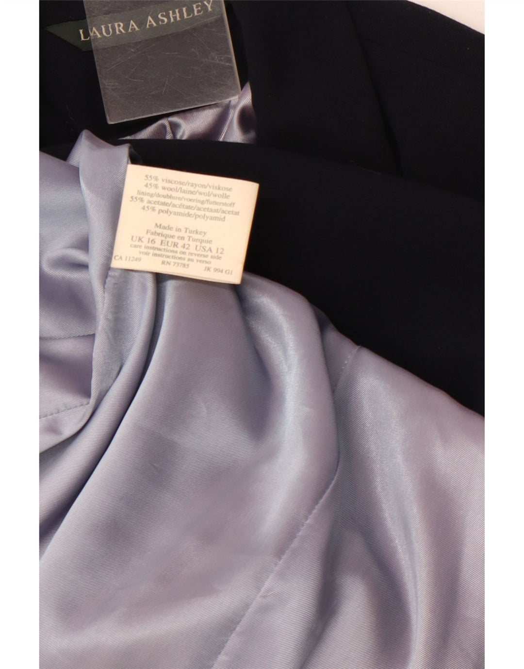 LAURA ASHLEY Sacou blazer pentru femei cu 4 nasturi UK 16 mare, viscoză bleumarin