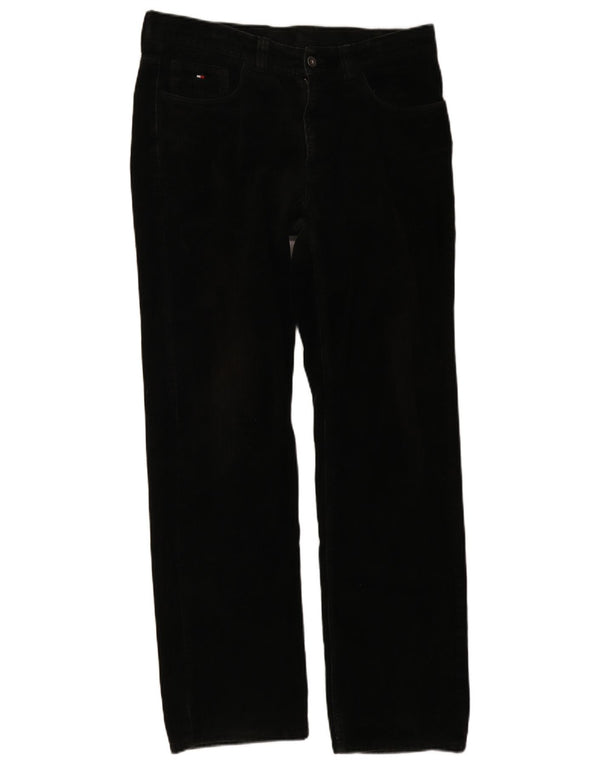Pantaloni drepti din velur pentru bărbați Tommy Hilfiger L34 L34 bumbac negru