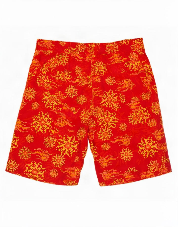 Pantaloni scurți de înot Brugi pentru bărbați cu model abstract, nailon mare roșu